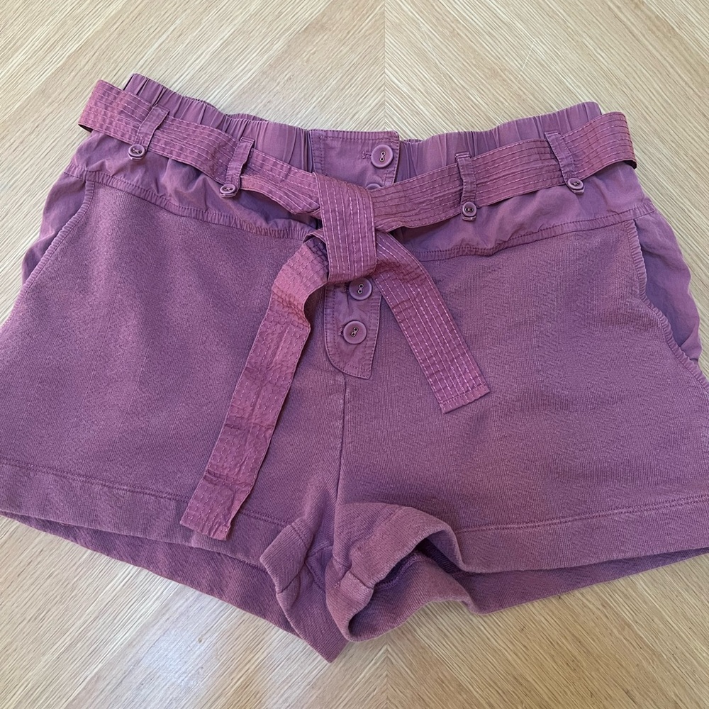 Ulla Johnson Pink High Waist Shorts with Tie Belt